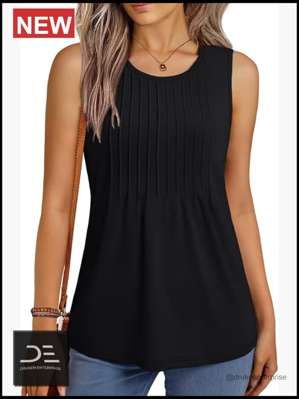 Loose Fit Flowy Sleeveless Tank Top Casual Summer 2026 New